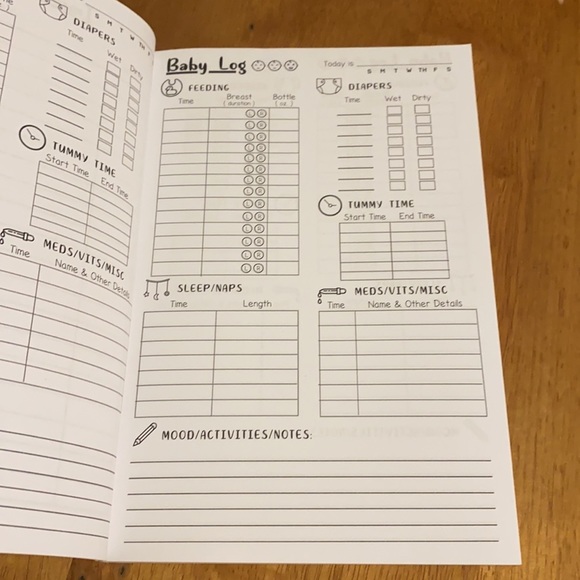 Baby log book a handy baby care tracker diapers - Picture 6 of 7